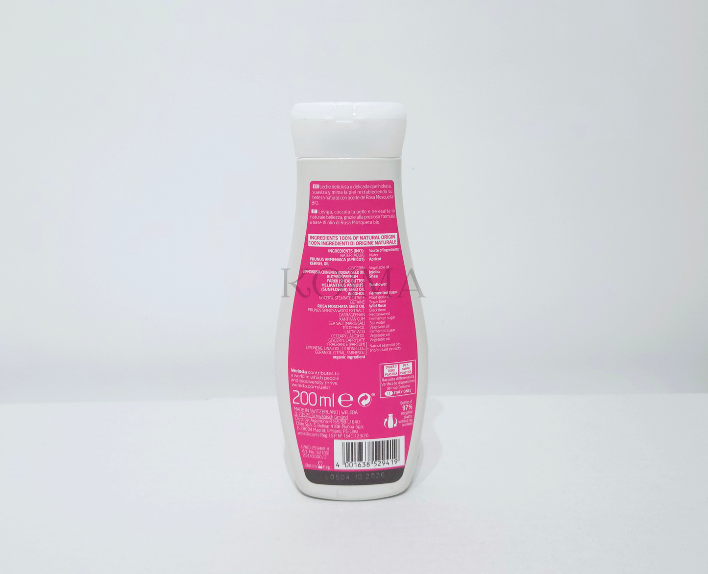 LECHE CORPORAL SUAVIZANTE ROSA MOSQUETA WELEDA 200ml
