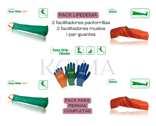 PACK 2 + 2 FACILITADORES ARION + 1 PAR GUANTES ARION (LIPEDEMA)